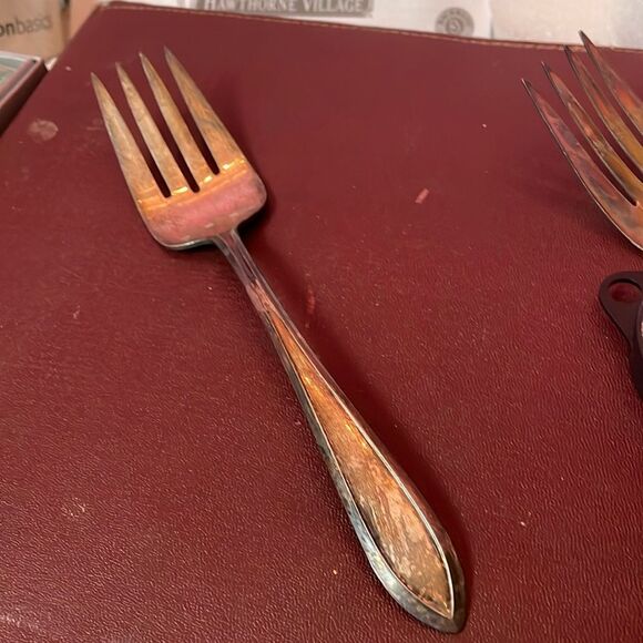 Wm Rogers Manufacturing Company vintage silver serving fork - Picture 1 of 3